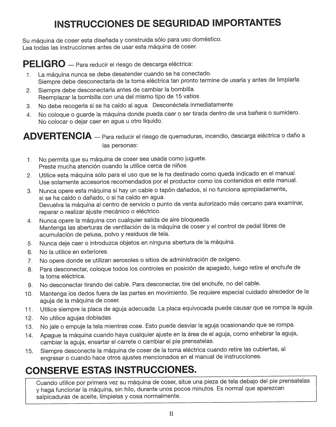 Kenmore 385. 17630 owner manual Instruccbones DE Seguridad Importantes 