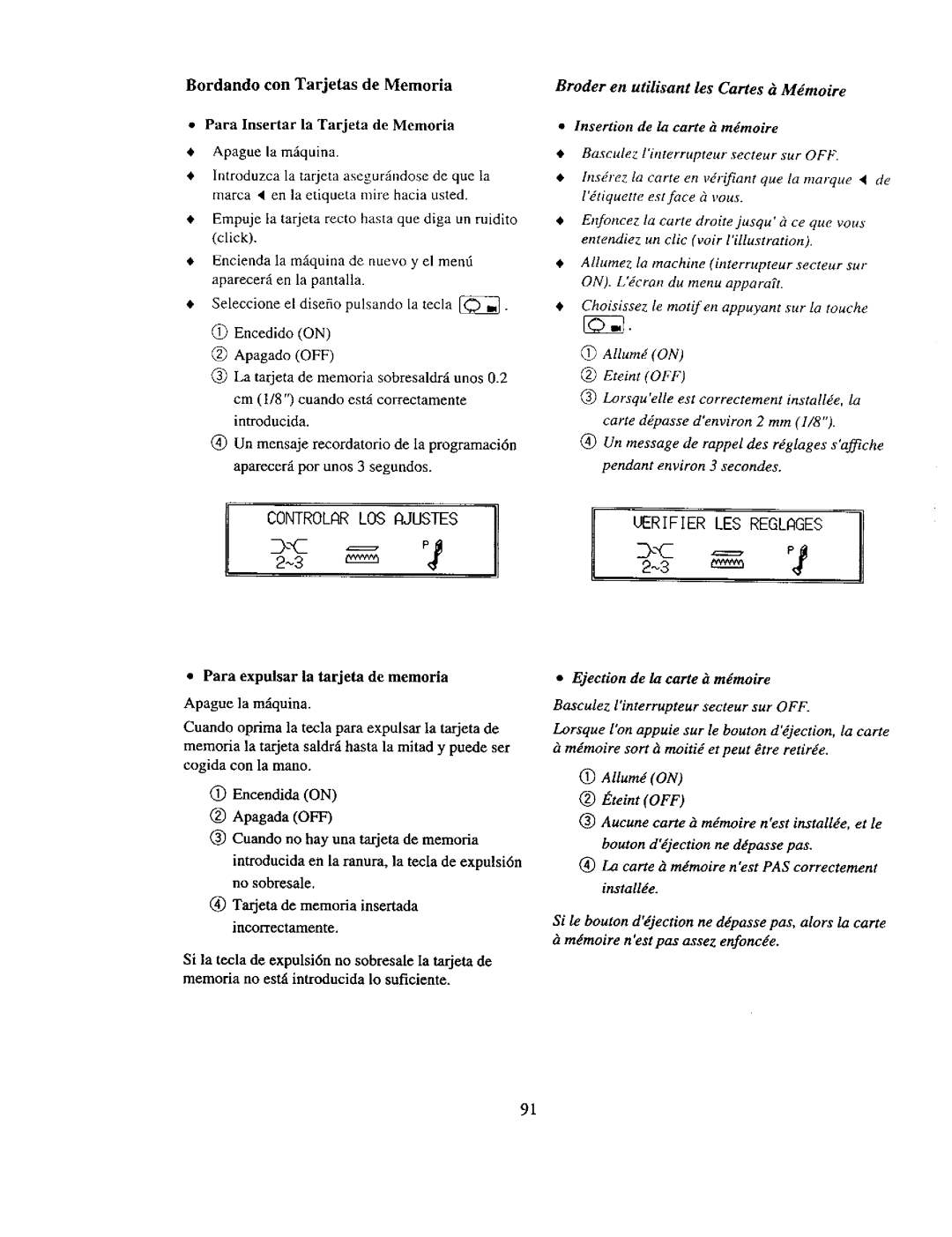 Kenmore 385. 19000 owner manual Broder en utilisant les Cartes d Mdmoire, Para expulsar la tarjeta de memoria 