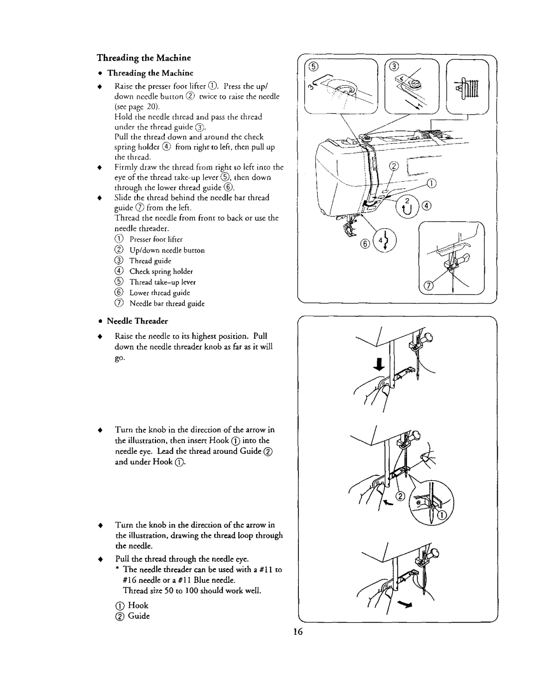 Kenmore 385. 19000 owner manual ThreadingtheMachine, Needle Threader 