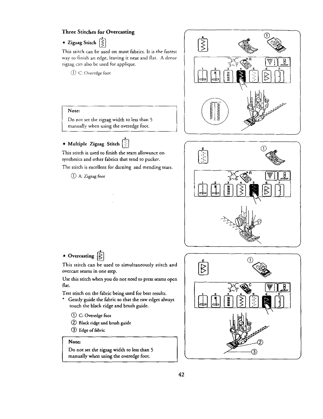 Kenmore 385. 19000 owner manual ThreeStitches for Overcasting 