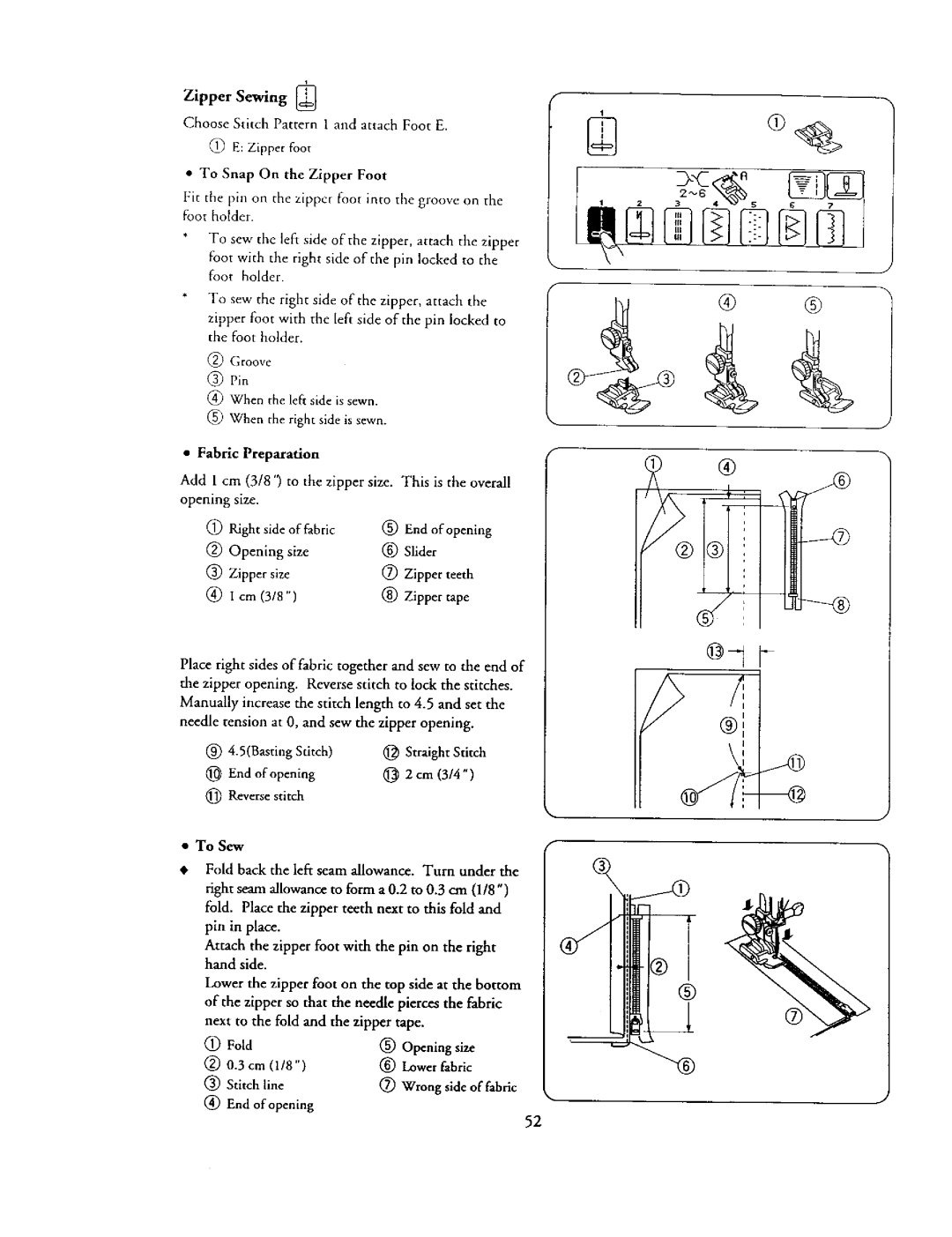 Kenmore 385. 19000 owner manual 5Basting Stitch, Fold, End of opening 