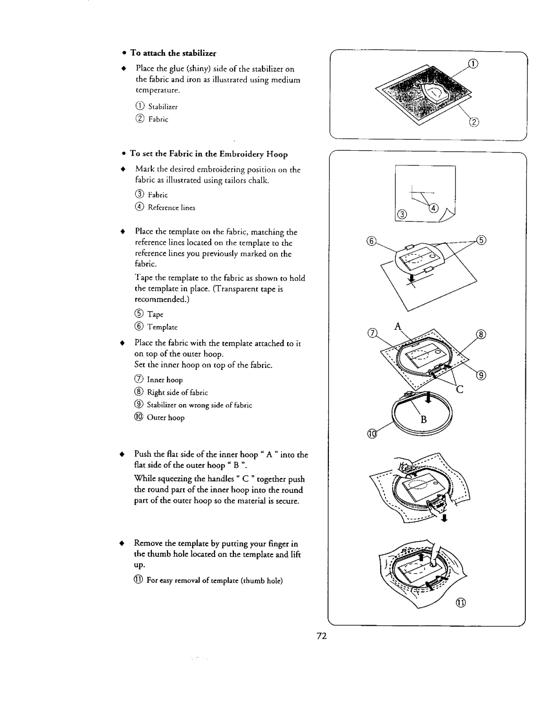 Kenmore 385. 19000 owner manual To attach the stabilizer 