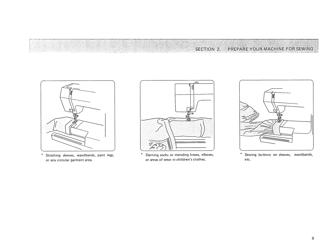 Kenmore 385 owner manual Stitchingsleeves,wmstbands,pant egs 