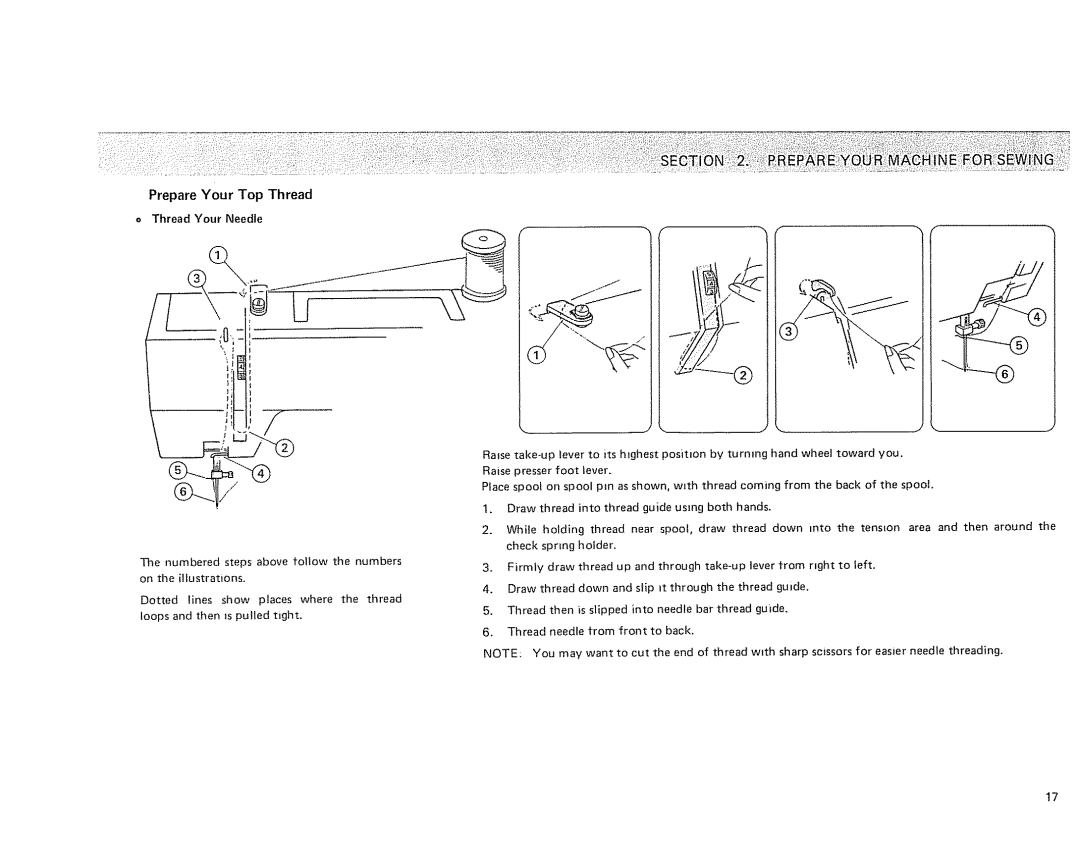 Kenmore 385 owner manual Prepare Your Top Thread Thread Your Needle 