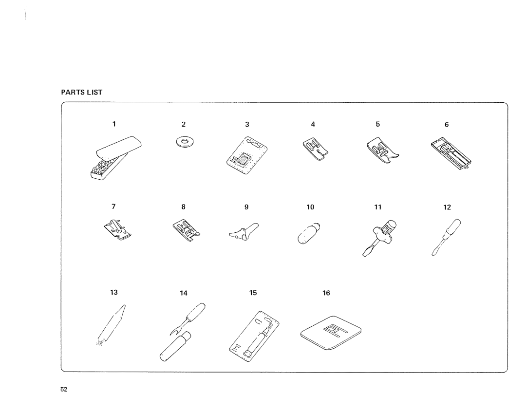 Kenmore 385 owner manual Parts List 