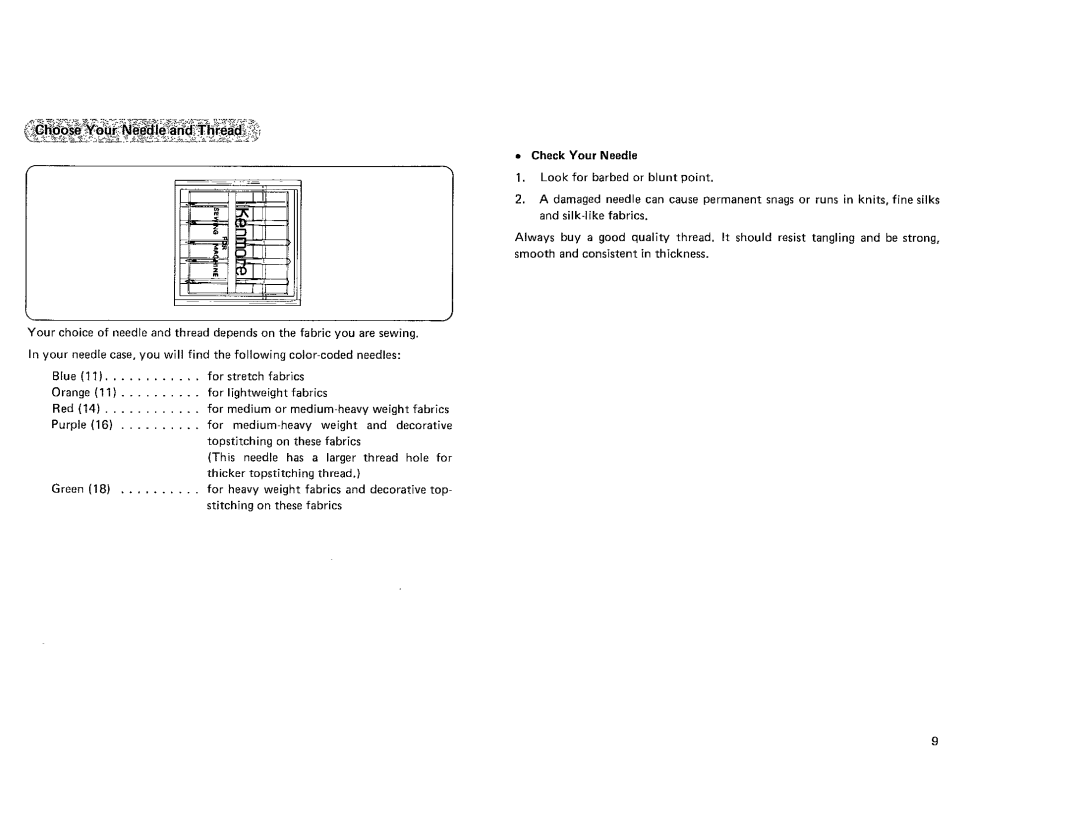 Kenmore 385.101118, 385.115518 owner manual 