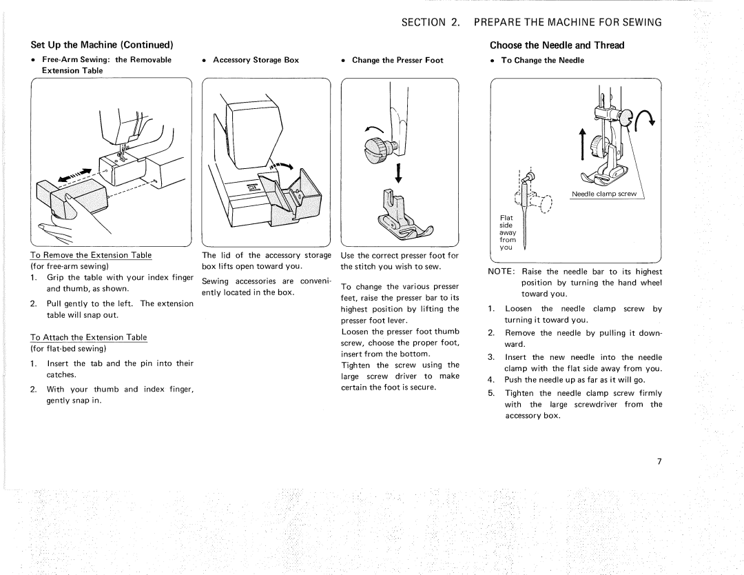 Kenmore 385.12614, 385.11607 owner manual Section Prepare Machine for Sewing, Set Up Machine Choose Needle and Thread 