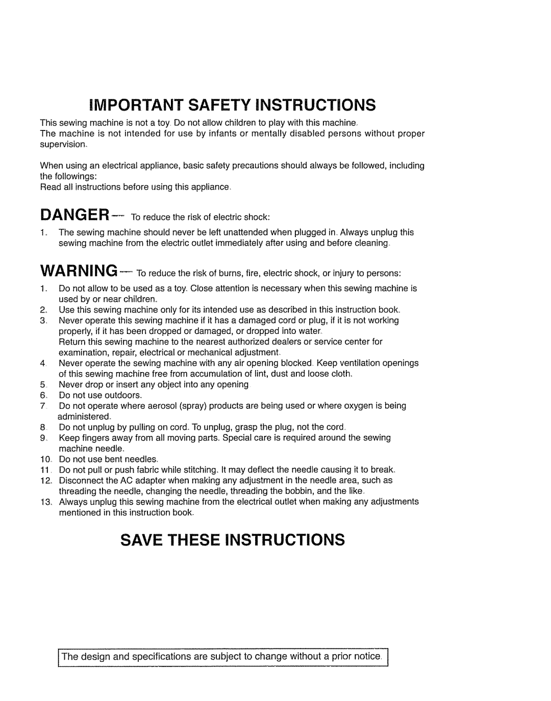 Kenmore 385.11703 owner manual IMPORTANT Safety iNSTRUCTiONS 