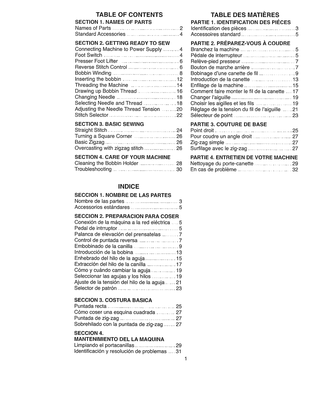 Kenmore 385.11703 owner manual Table DES Matiires, Partie 4o Entretien 