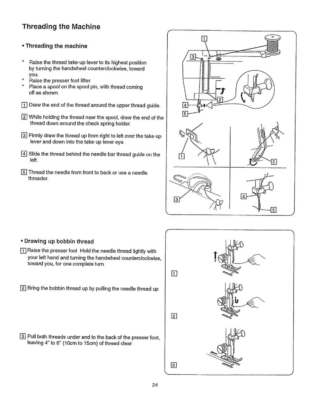 Kenmore 385.12314 owner manual Threading the Machine, Threading the machine 