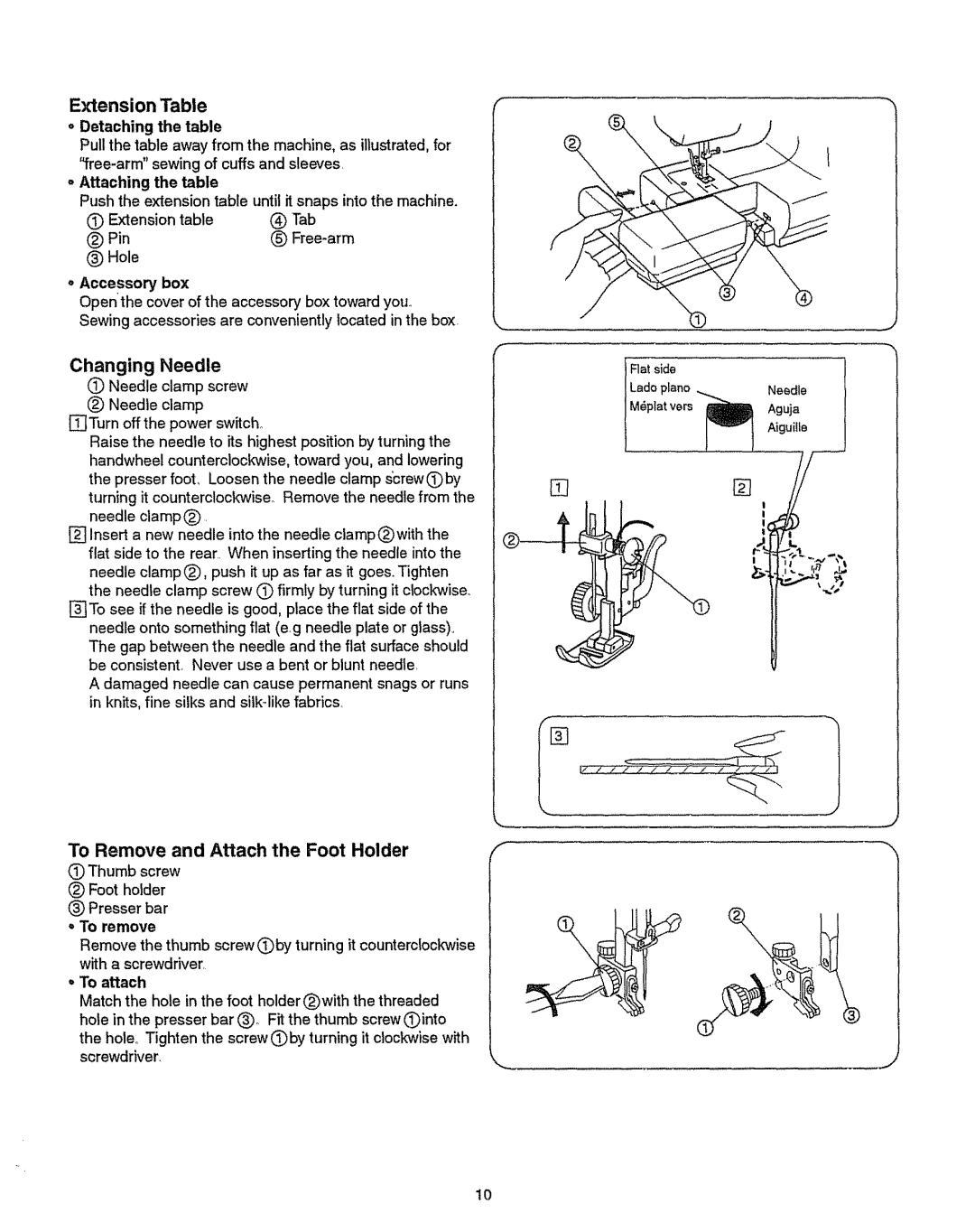 Kenmore 385.151082 owner manual To Remove and Attach the Foot Holder, Extension Table 