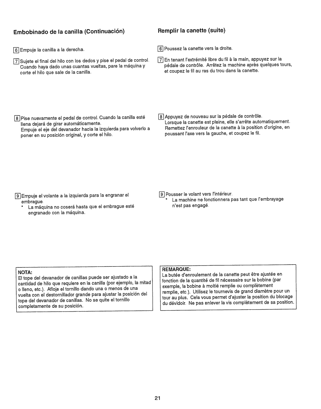 Kenmore 385.151082 owner manual Nota 