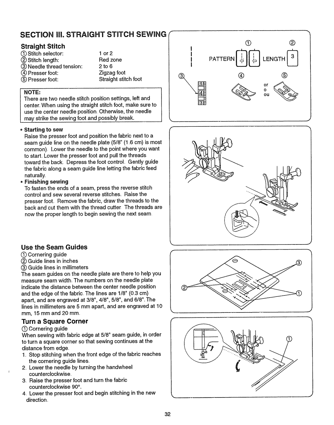 Kenmore 385.151082 owner manual Use the Seam Guides, Straight Stitch, Starting to sew 