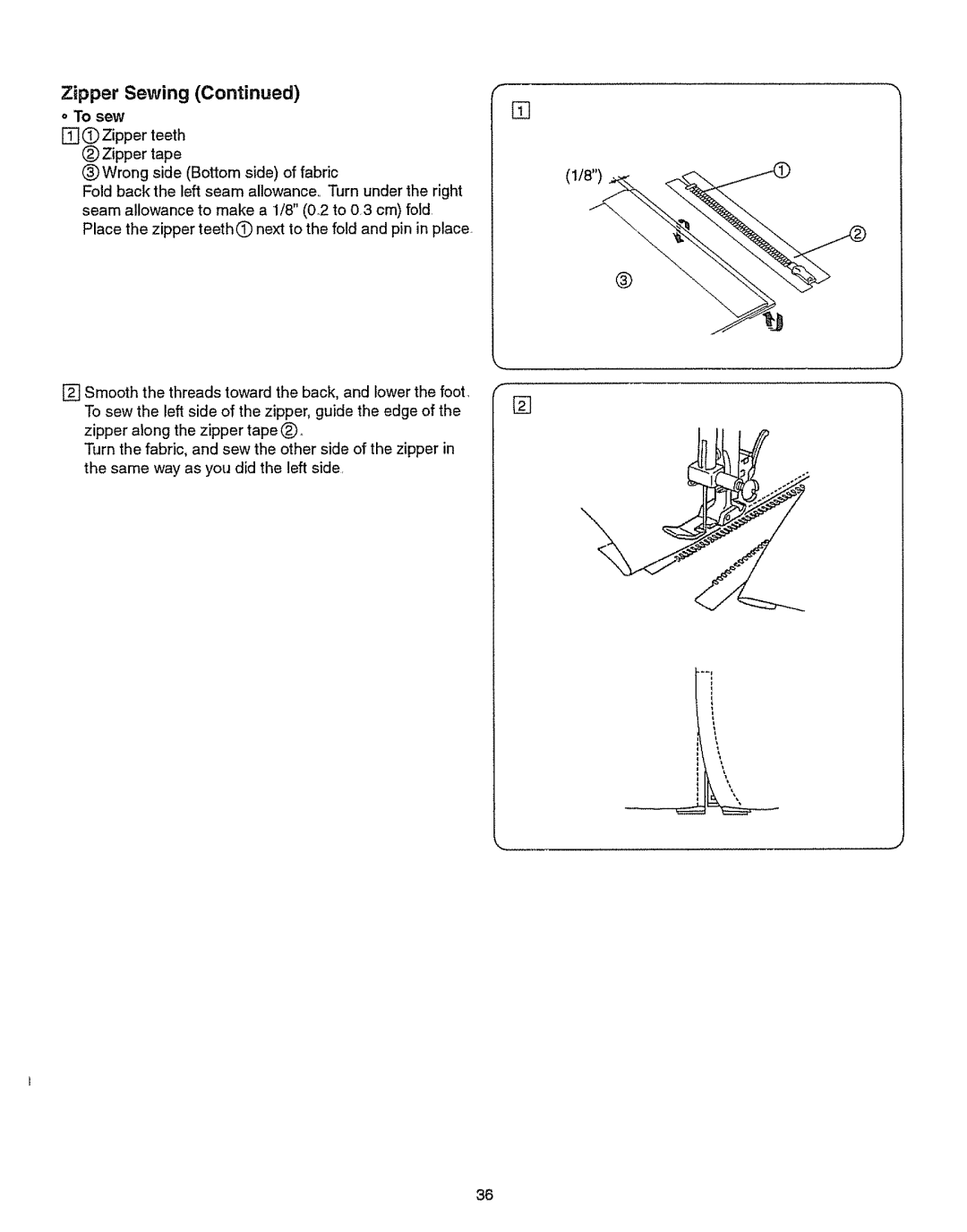 Kenmore 385.151082 owner manual Sewing, To sew, Fold back the left seam allowance,, Turn under the right 