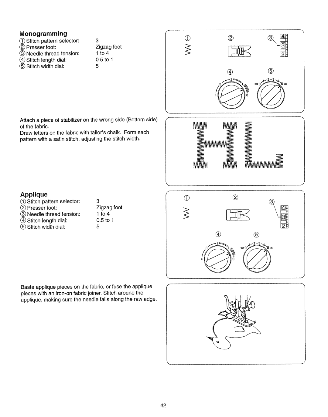 Kenmore 385.15208 owner manual Monogramming, Applique 