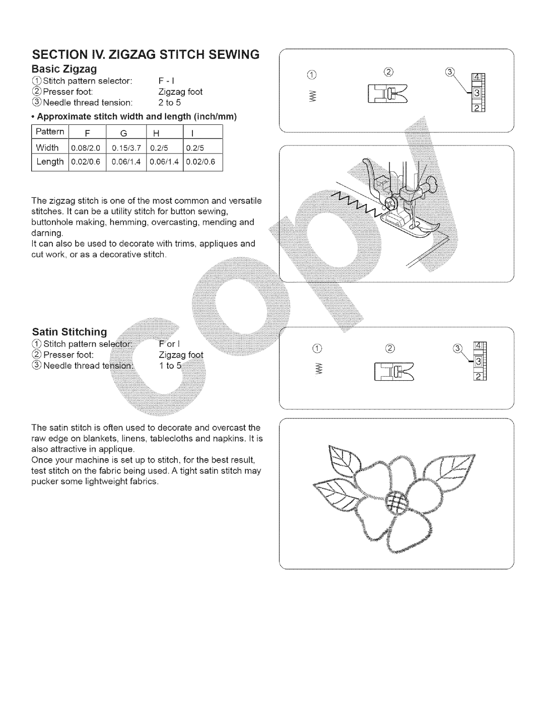 Kenmore 385.15243, 385.15343 owner manual Section iV. Zigzag Stitch Sewing, Length 