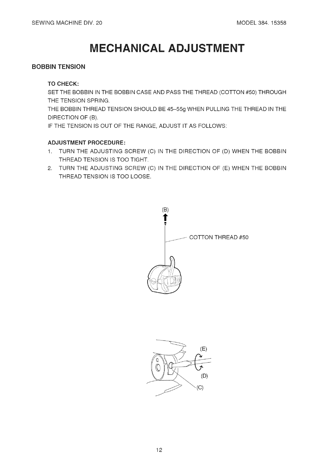 Kenmore 385.15358 service manual To Check 