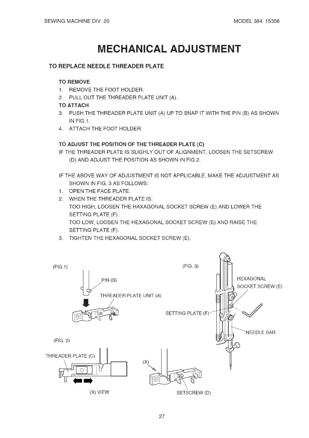 Kenmore 385.15358 service manual ViEW 