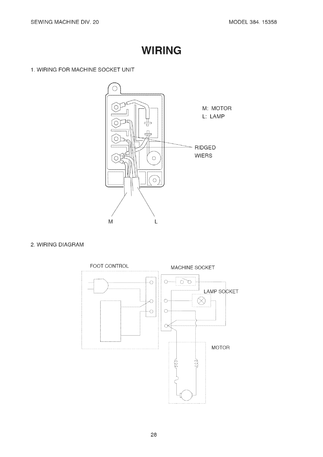 Kenmore 385.15358 service manual WiRiNG 