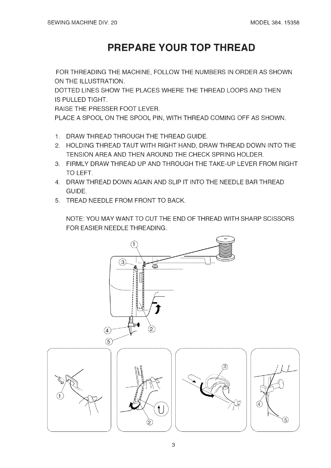 Kenmore 385.15358 service manual Prepare Your TOP Thread 