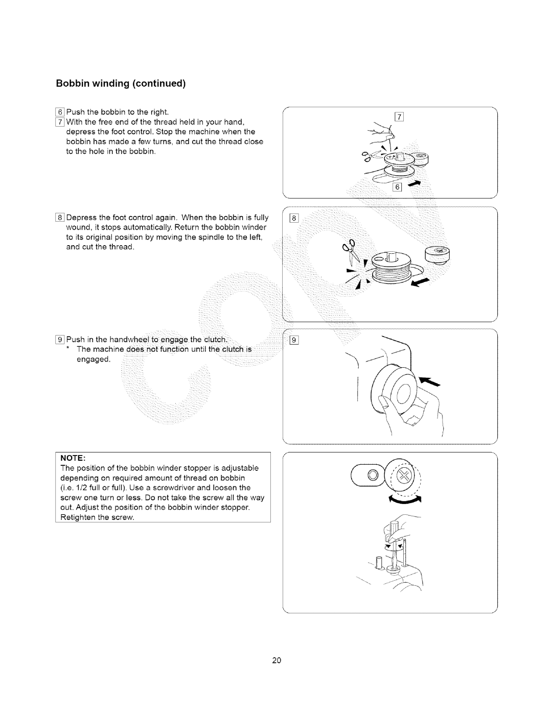 Kenmore 385.15408, 385.15202 owner manual Bobbin winding 