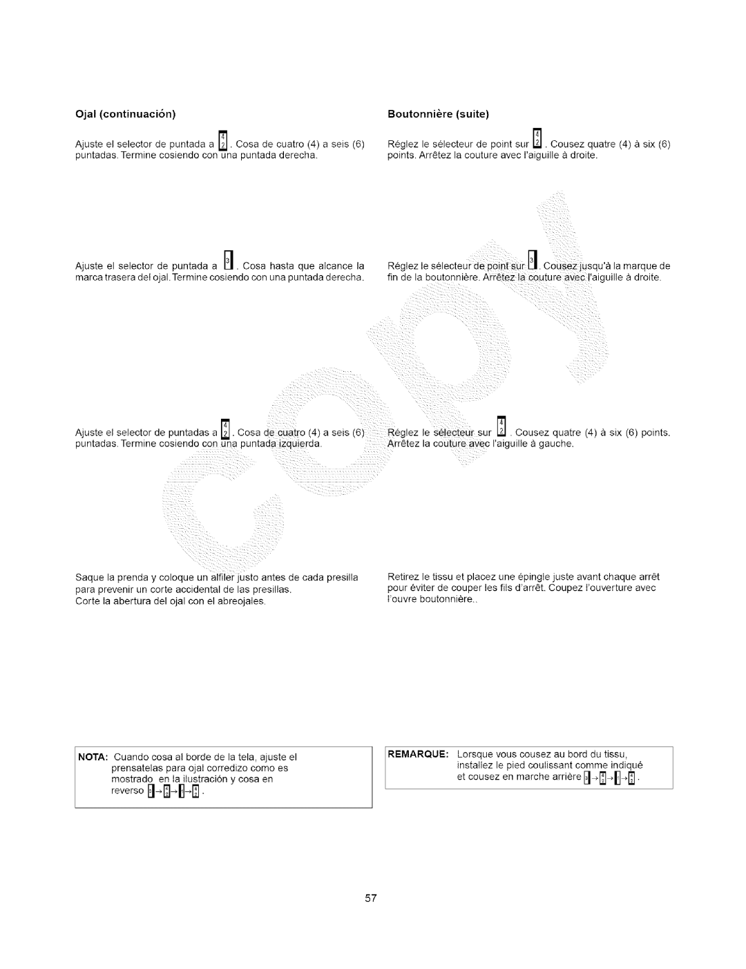 Kenmore 385.15202, 385.15408 owner manual Boutonniere suite 