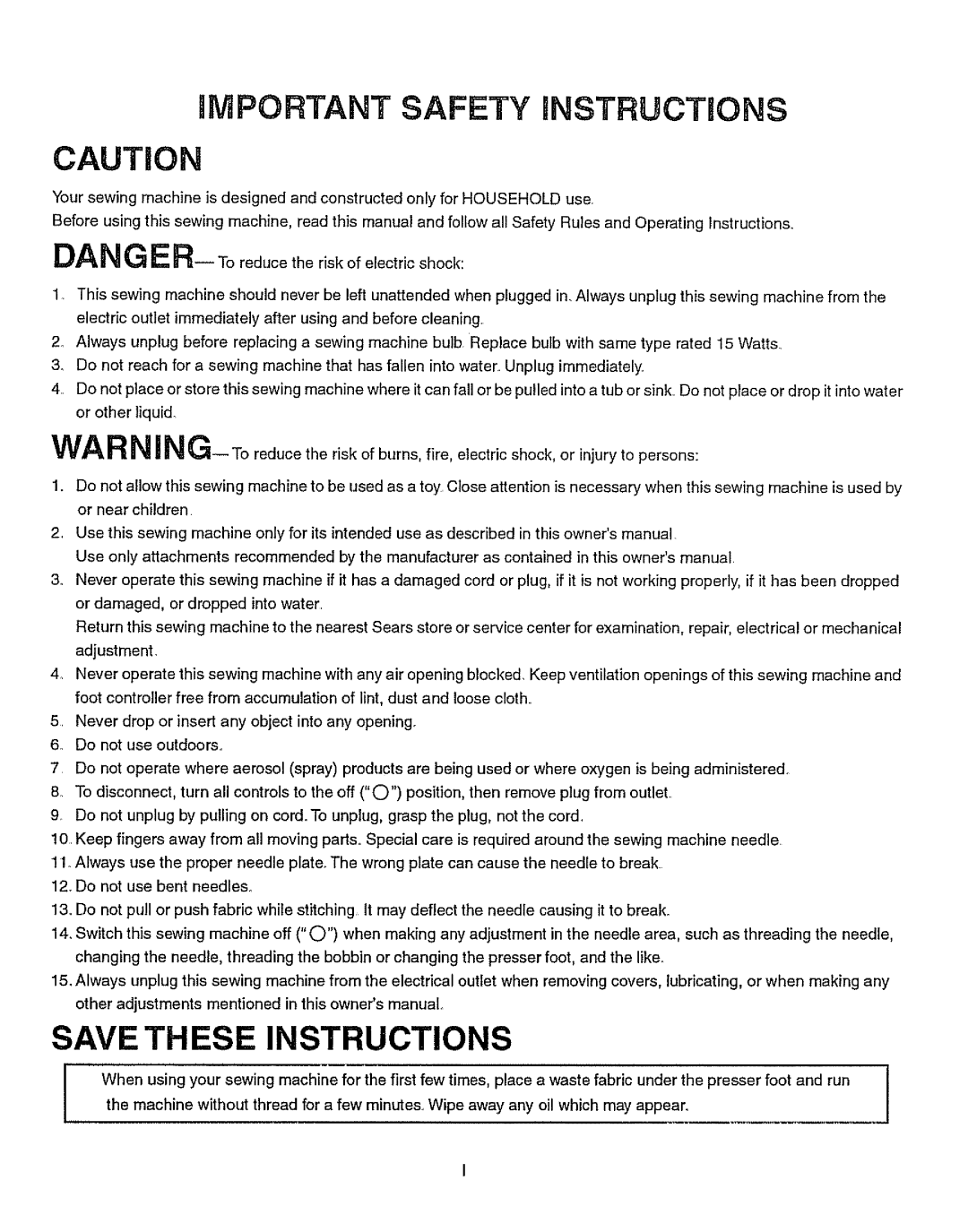 Kenmore 385.15512 owner manual Save TH ESE Instructions 