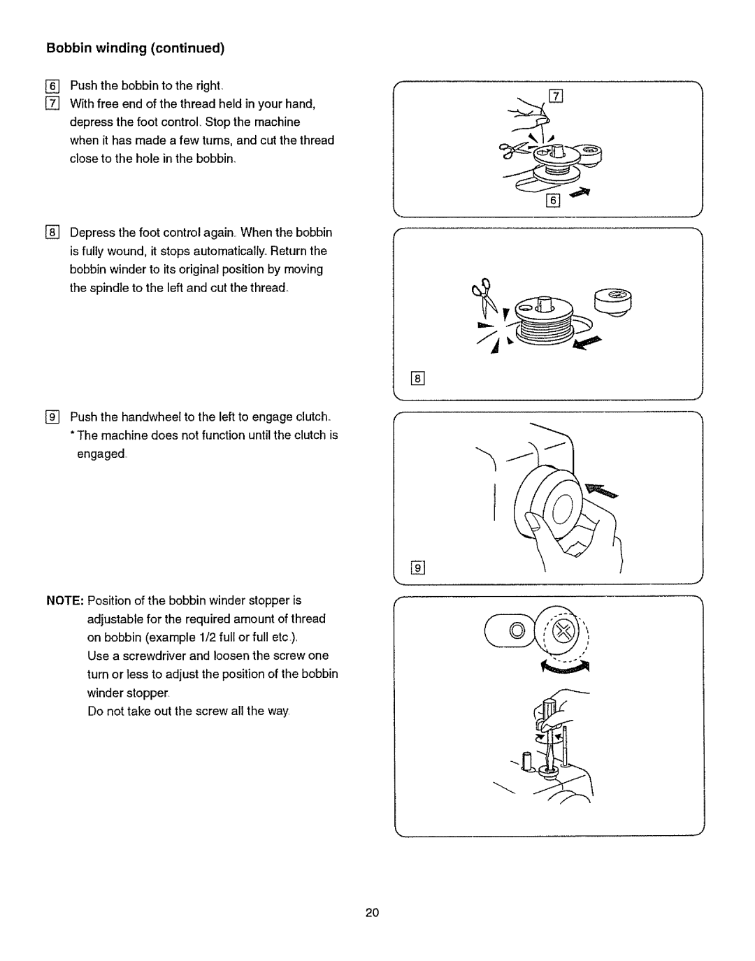 Kenmore 385.15512 owner manual Bobbin winding 