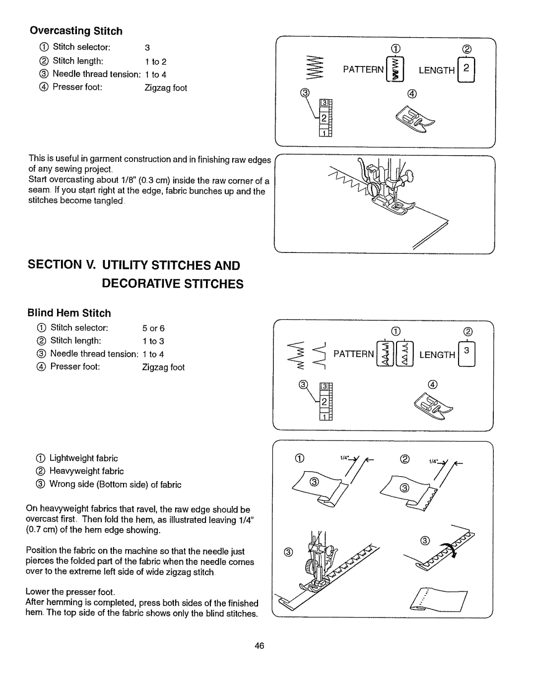 Kenmore 385.15512 owner manual Overcasting Stitch, Stitch Selector Length, Lightweight fabric 