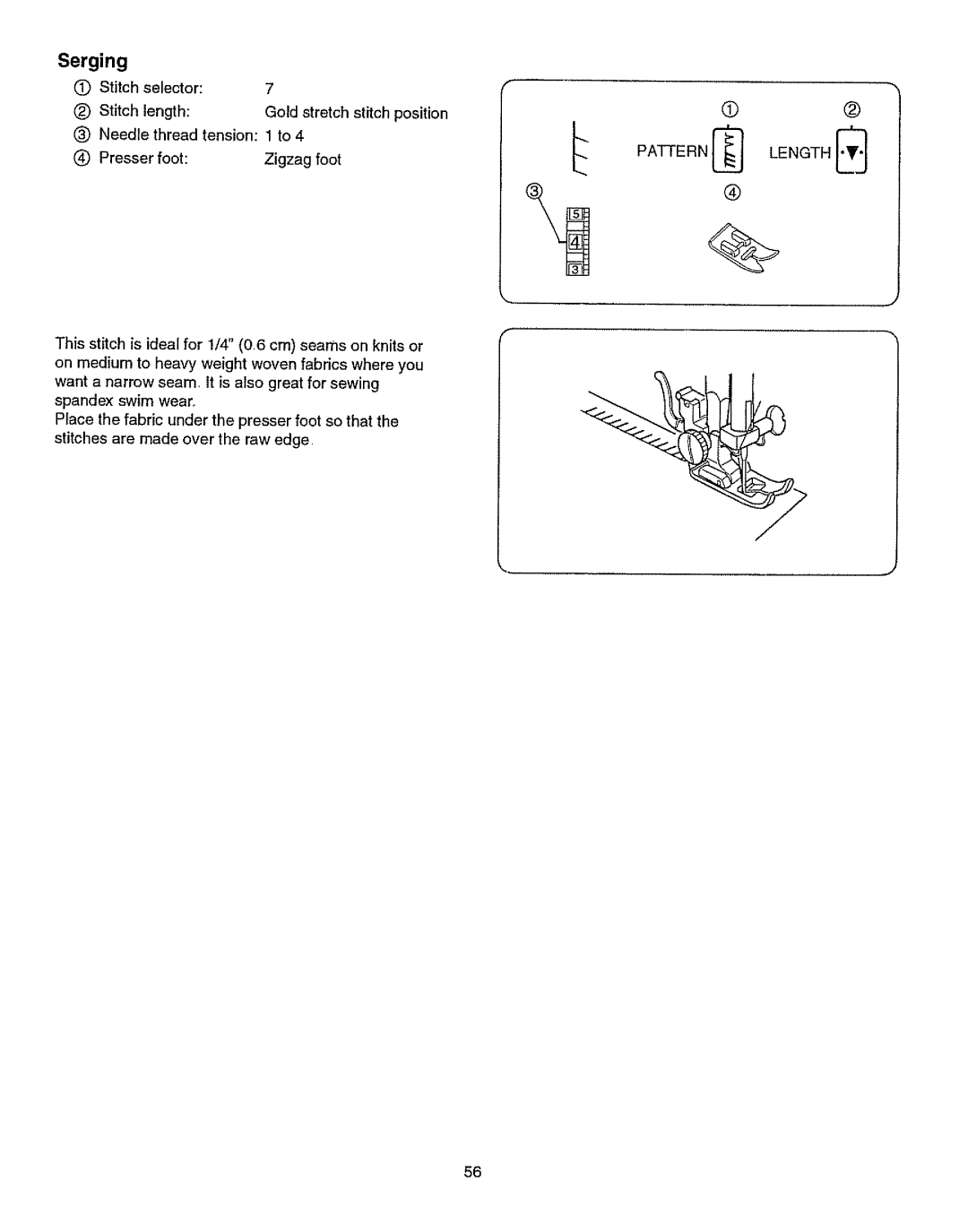 Kenmore 385.15512 owner manual Serging 