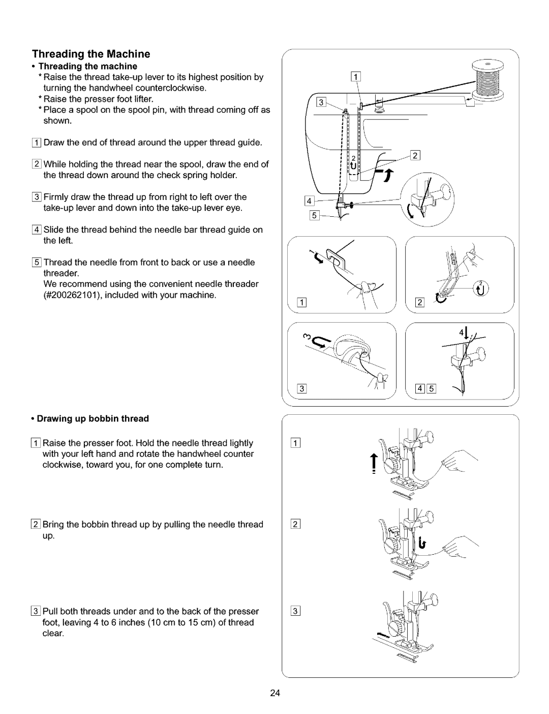 Kenmore 385.15516 owner manual Threading the Machine, Threading the machine, Drawing up bobbin thread 