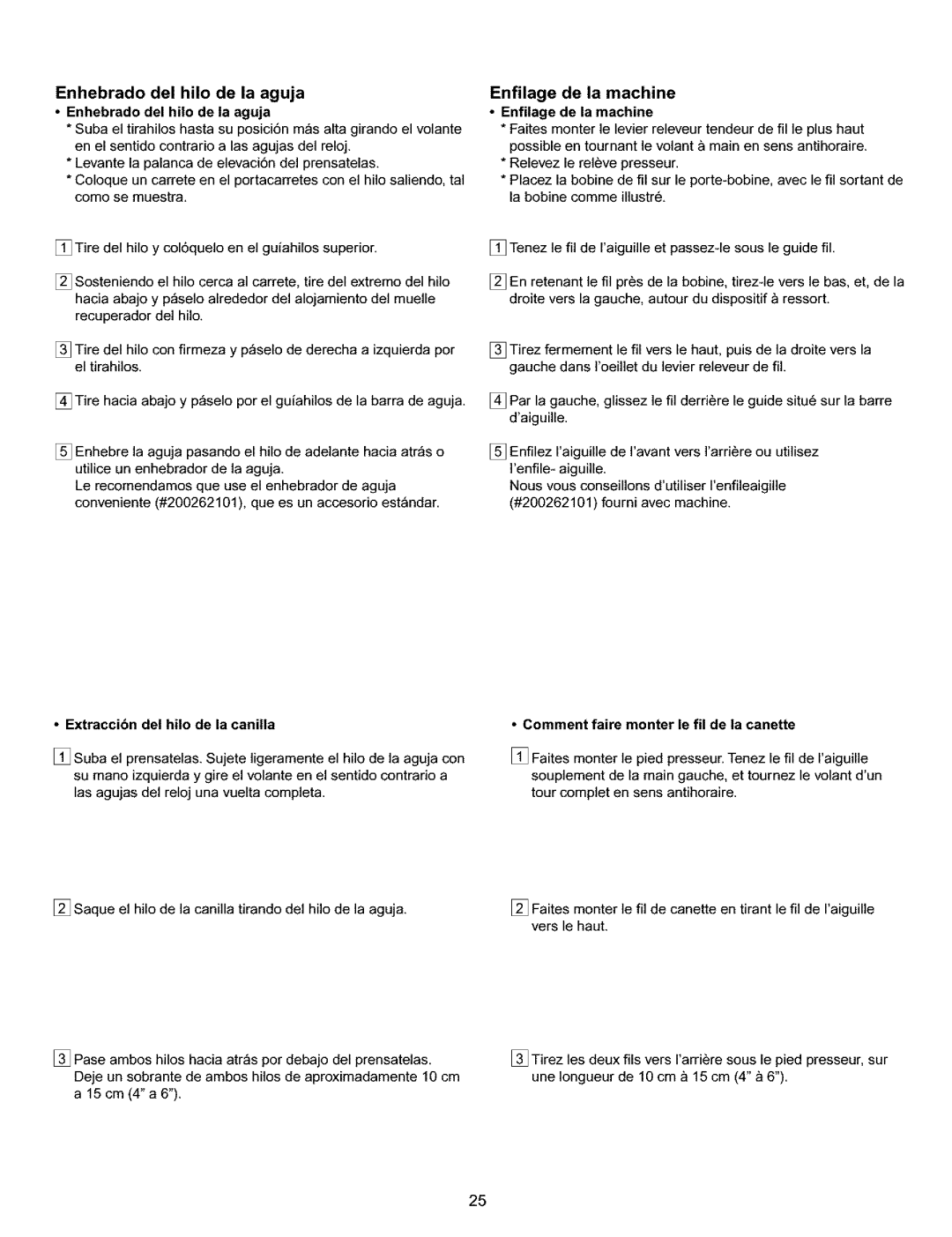 Kenmore 385.15516 Enhebrado del hilo de la aguja Enhebrado del hilo de a aguja, Comment faire monter le fil de la canette 