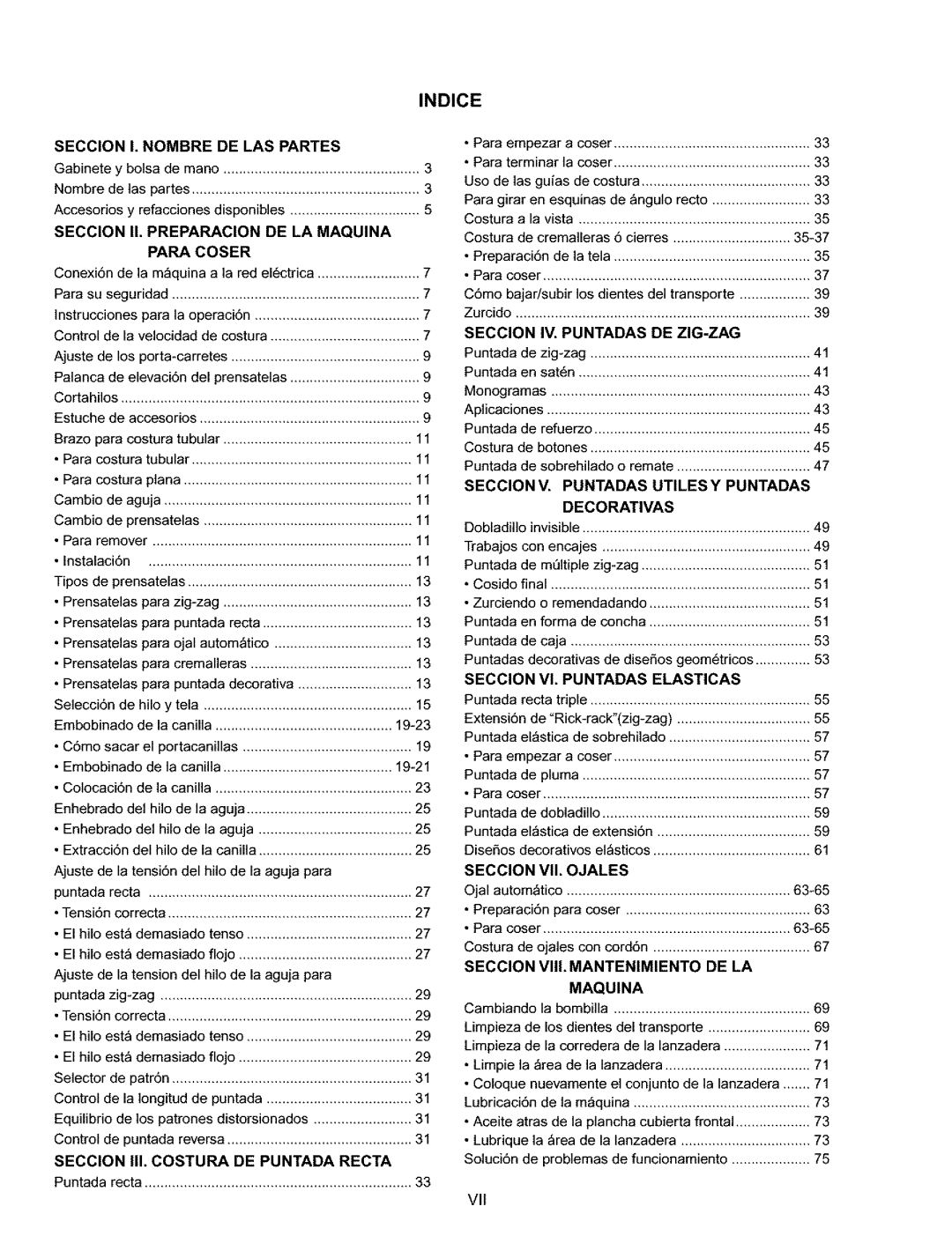 Kenmore 385.15516 owner manual Indice, DE LA MAQUlNA 