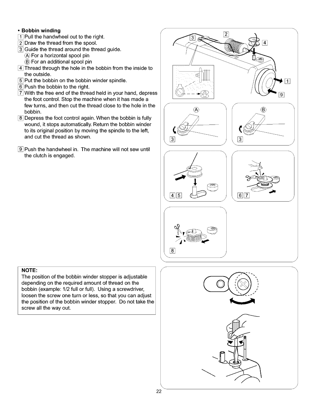 Kenmore 385.160201 owner manual Bobbin winding 