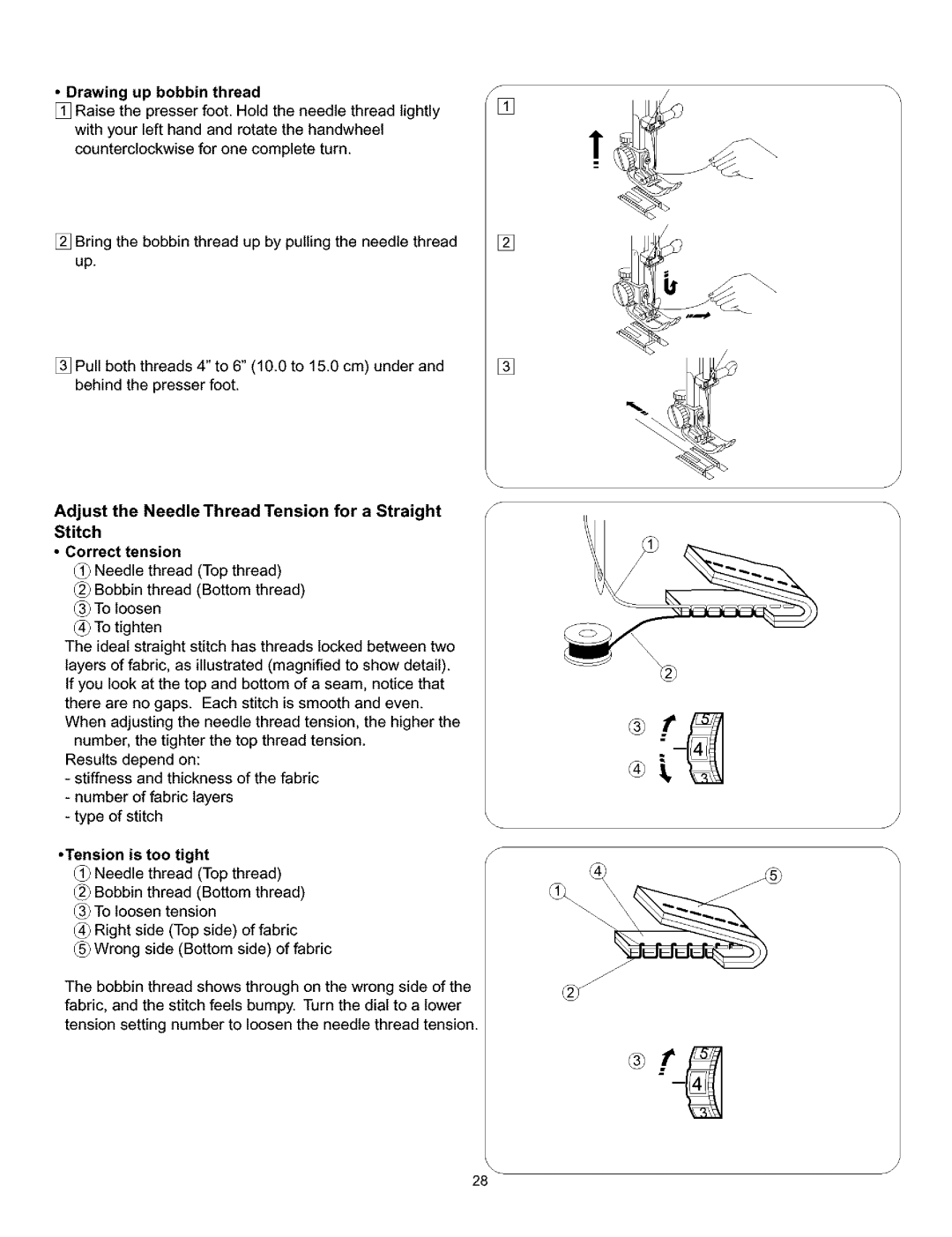 Kenmore 385.160201 owner manual Drawing up bobbin thread 