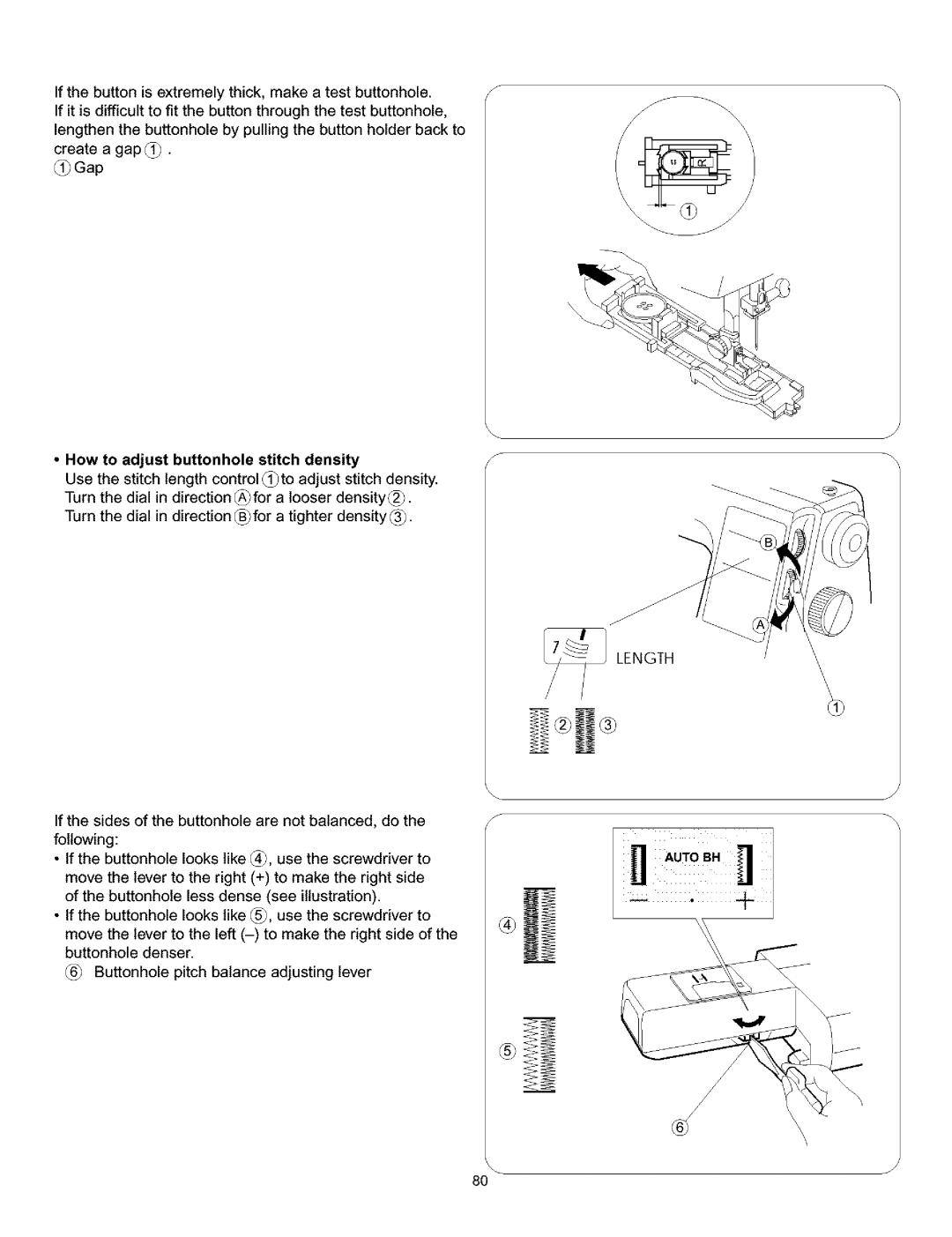 Kenmore 385.160201 owner manual How to adjust buttonhole stitch density 