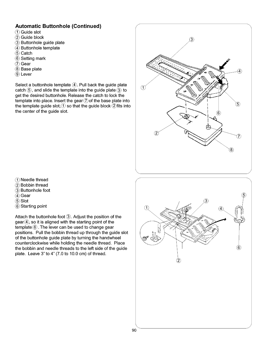 Kenmore 385.160201 owner manual Automatic Buttonhole 