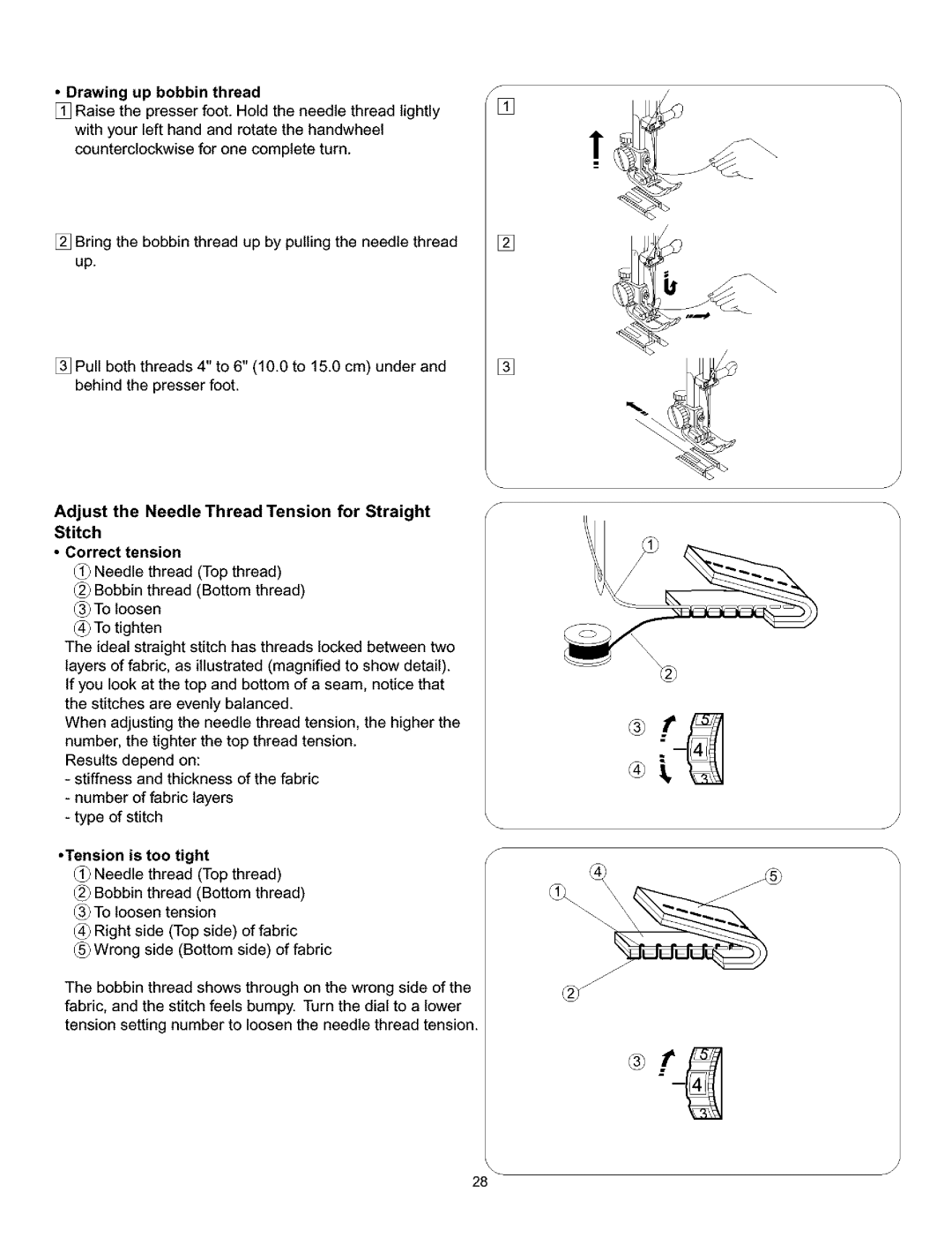 Kenmore 385.161302 owner manual Drawing up bobbin thread 