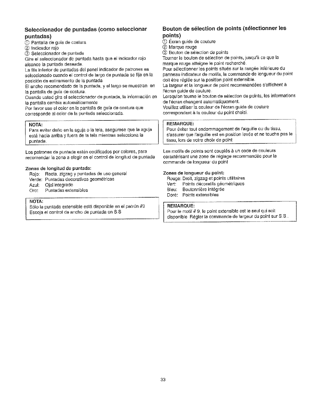 Kenmore 385.162213 owner manual Seleccionador de puntadas como seleccionar Puntadas, Points 