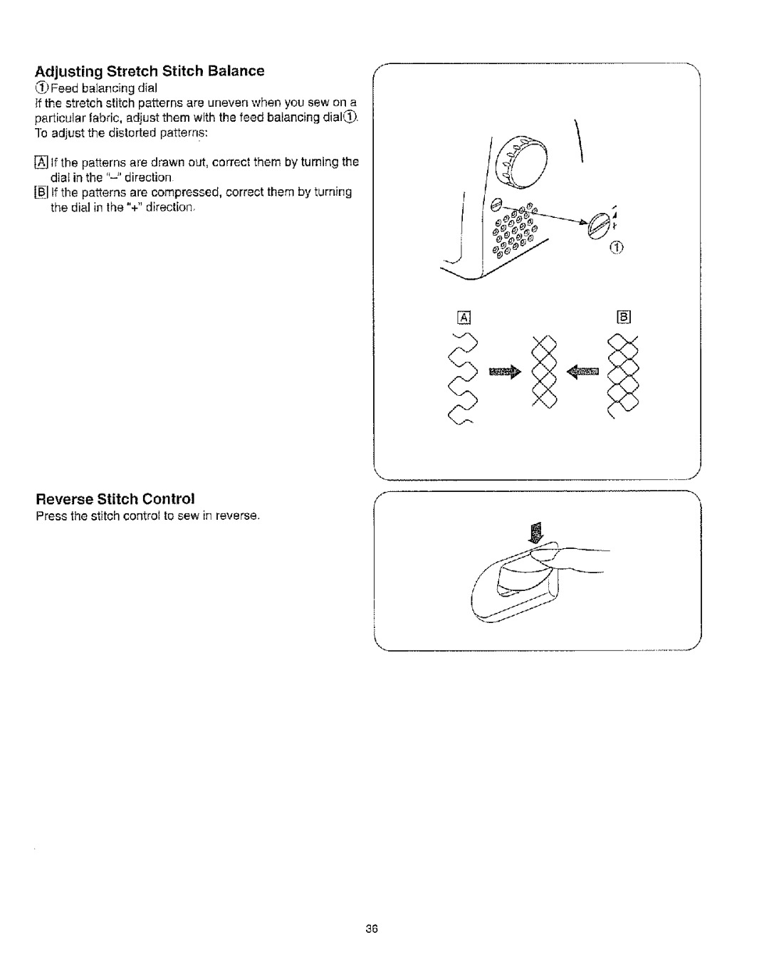 Kenmore 385.162213 owner manual Adjusting Stretch Stitch Balance 