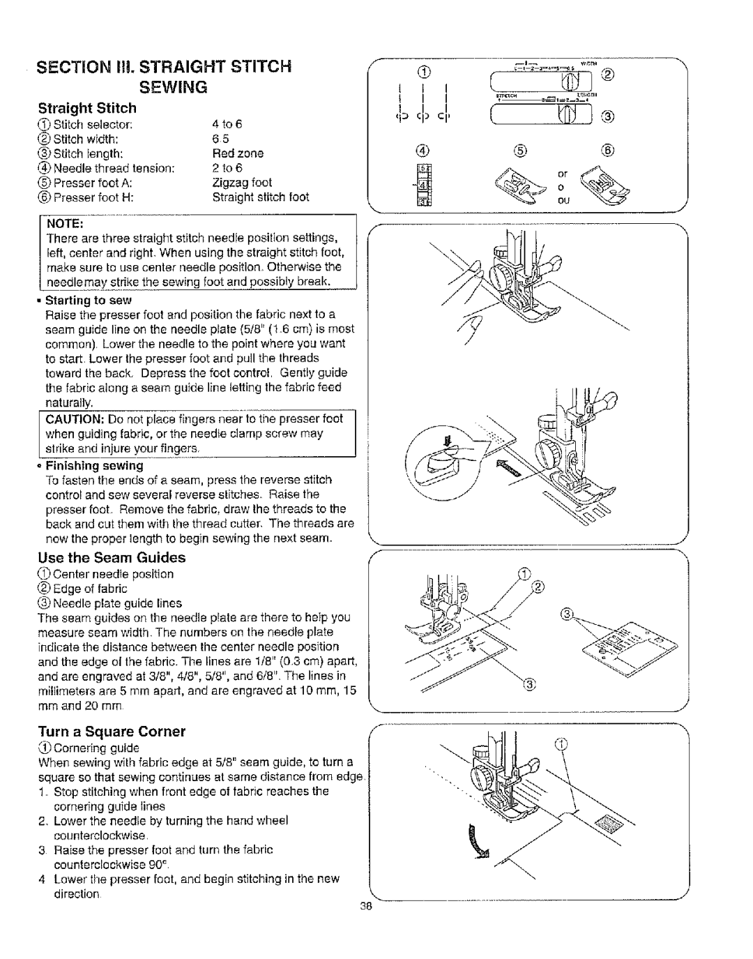 Kenmore 385.162213 owner manual Section Ill. Straight Stitch Sewing 