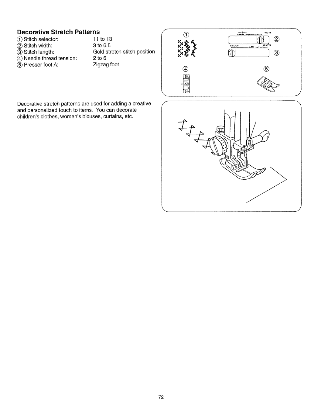 Kenmore 385.162213 owner manual Decorative Stretch Patterns, Stitch Selector, 11 to 