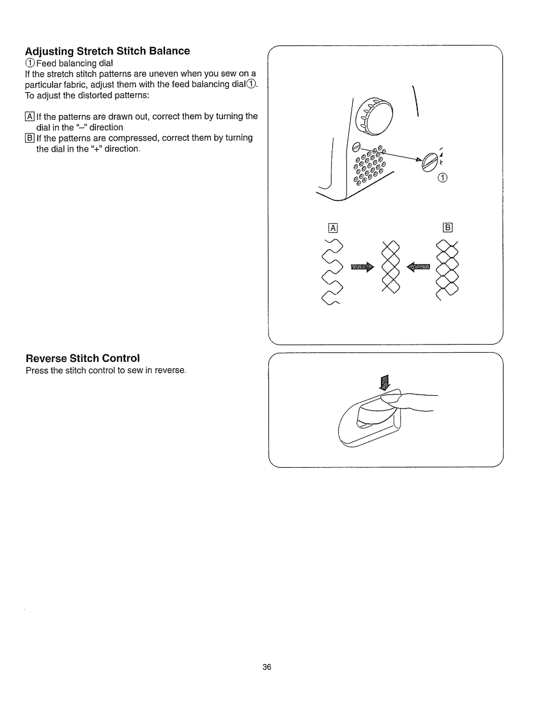 Kenmore 385.162213 owner manual Adjusting Stretch Stitch Balance 