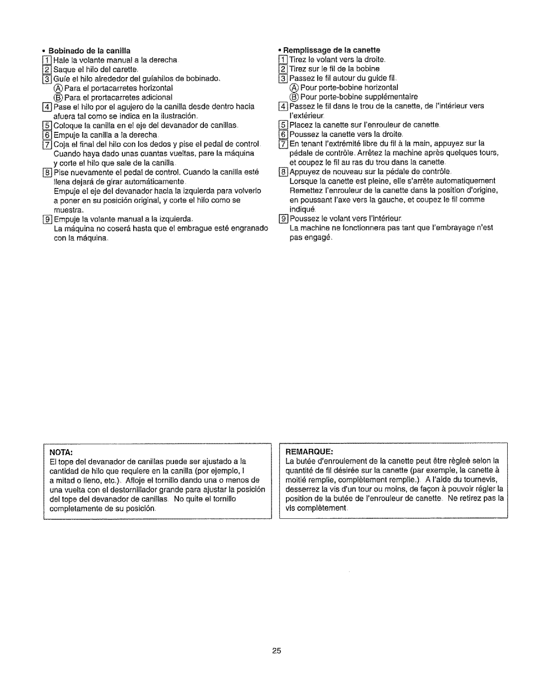 Kenmore 385.16231 owner manual Bobinado de la canilla, Indiqu 