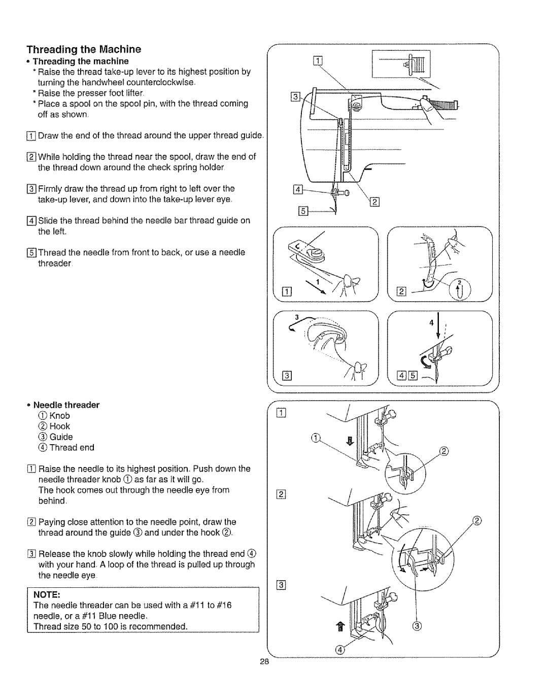 Kenmore 385.16231 owner manual Threading Machine, Needle threader, Knob 