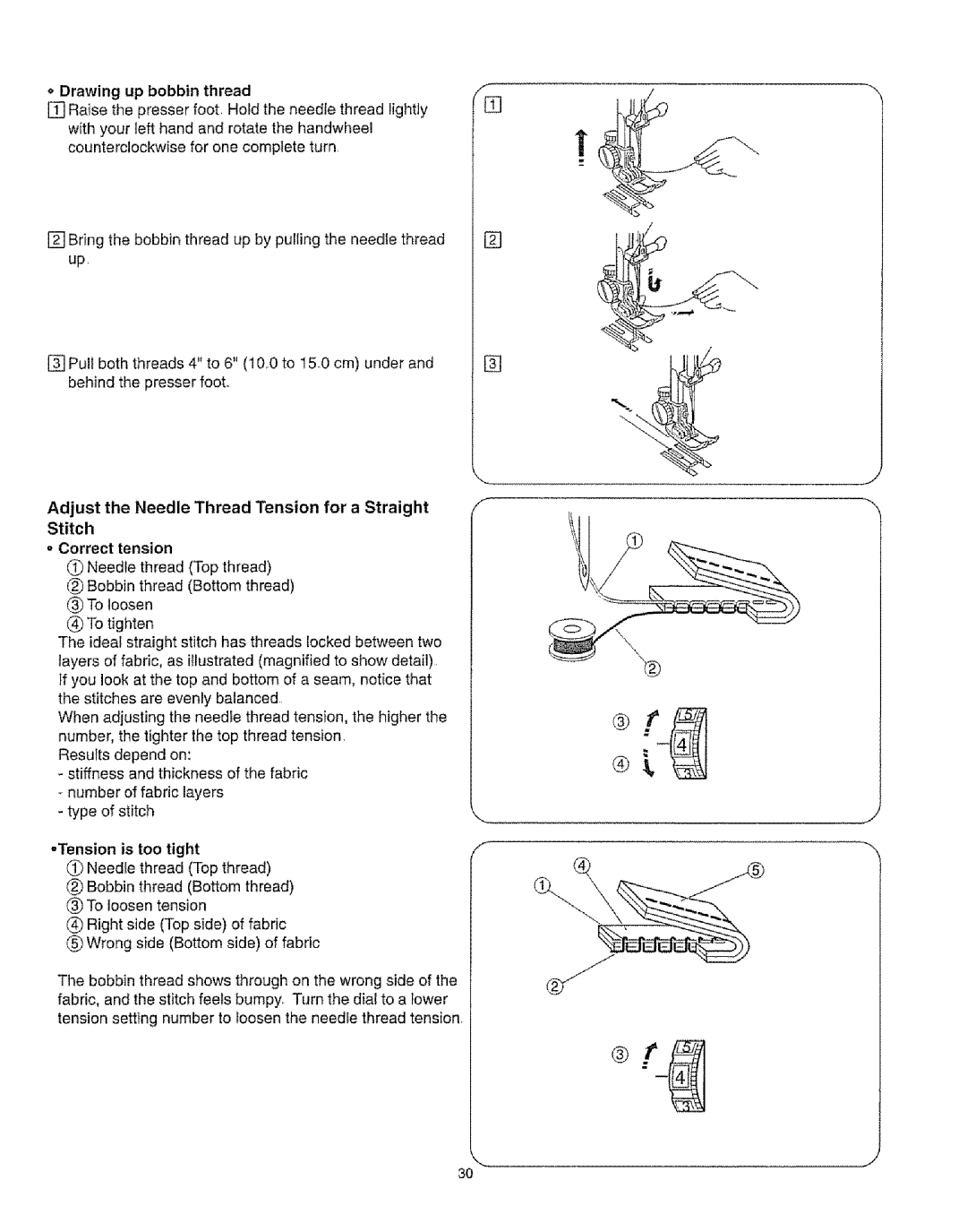 Kenmore 385.16231 owner manual Stitch Correct tension 