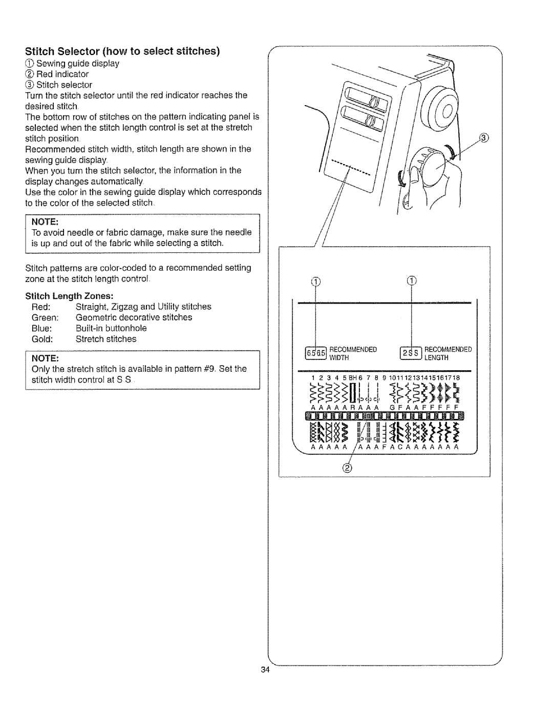 Kenmore 385.16231 owner manual Idl, Stitch Selector how to select stitches 