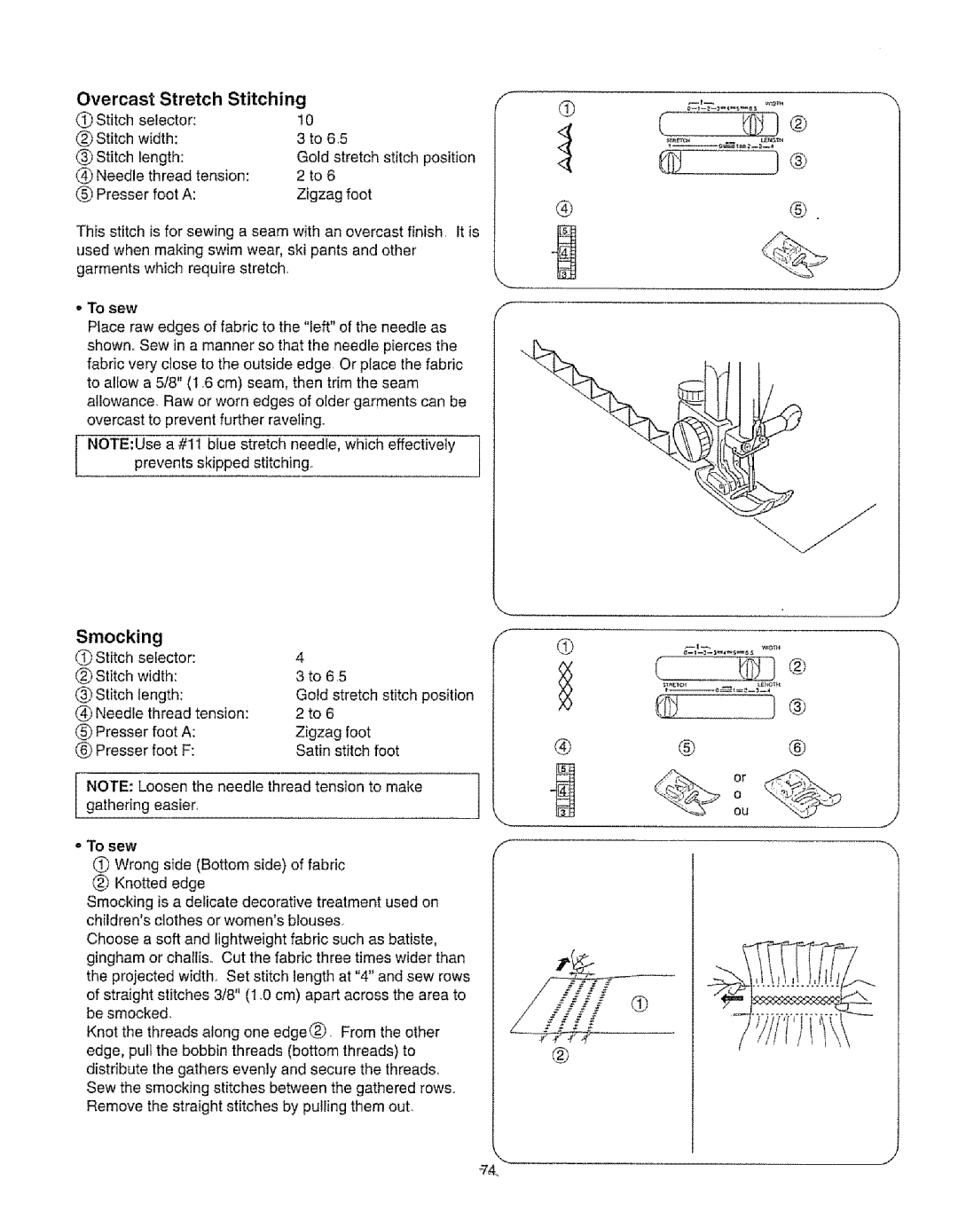 Kenmore 385.16231 owner manual Overcast Stretch Stitching, Stitch Selector Width To 6,5 Length Gold 