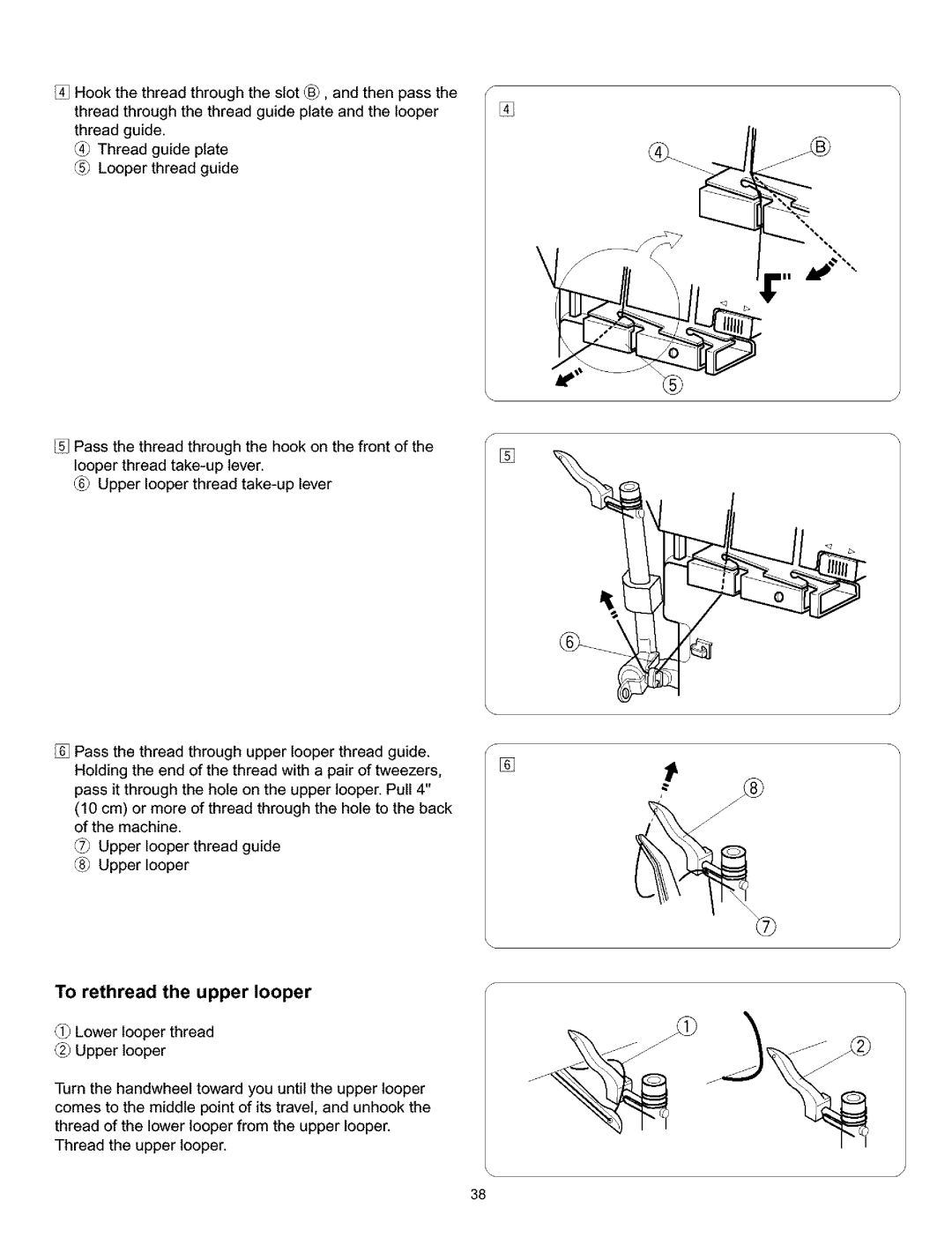 Kenmore 385.166551 owner manual To rethread the upper looper 