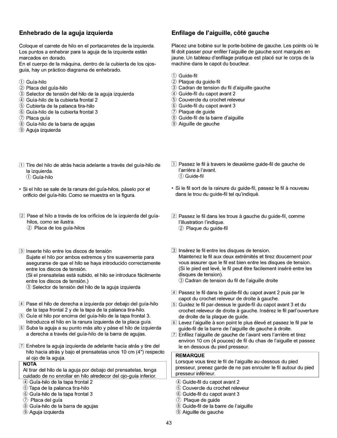 Kenmore 385.166551 owner manual Nota 